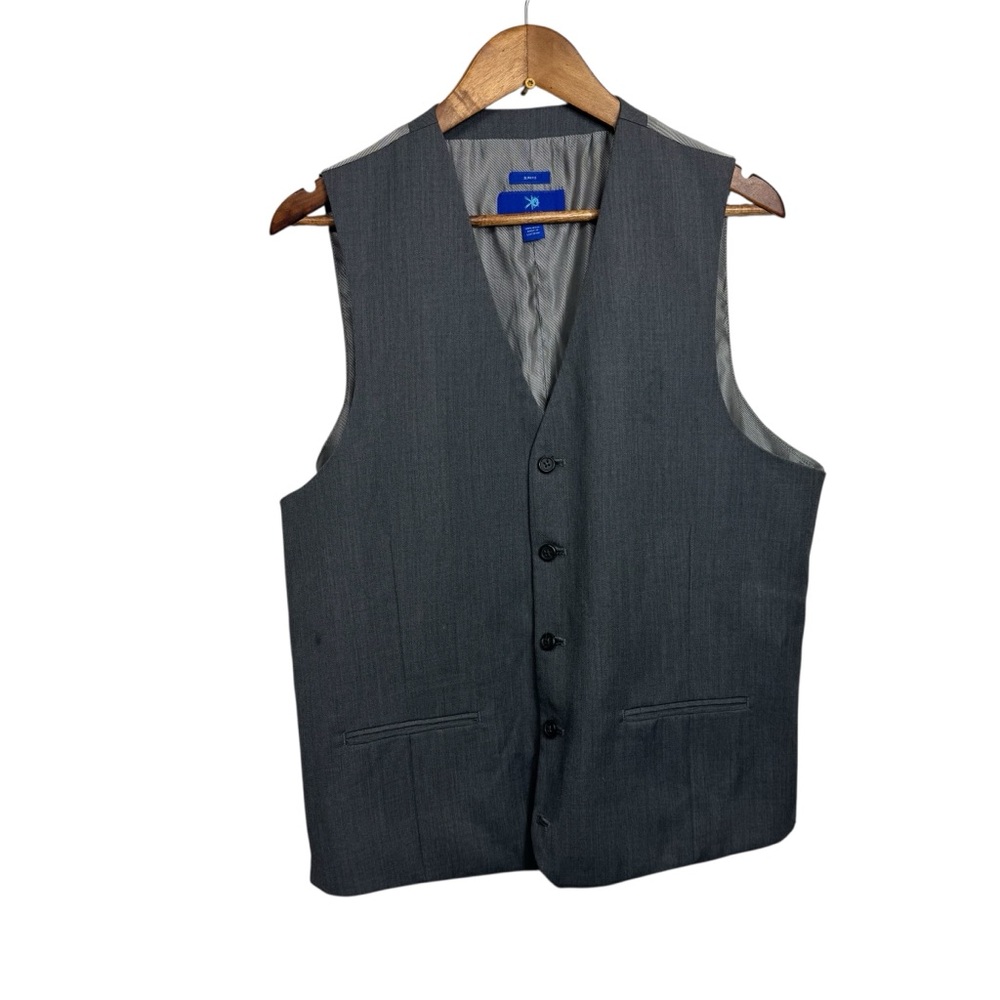 Egara Charcoal Slim‎ Fit Wool Vest